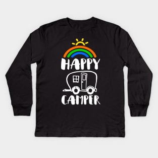 'Rainbow RV Happy Camper' Amazing Rainbows Gift Kids Long Sleeve T-Shirt